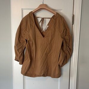 LOFT Brown V-Neck Blouse
